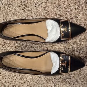 Tory Burch Black Gigi 55mm Wedge Leather Women's Shoes